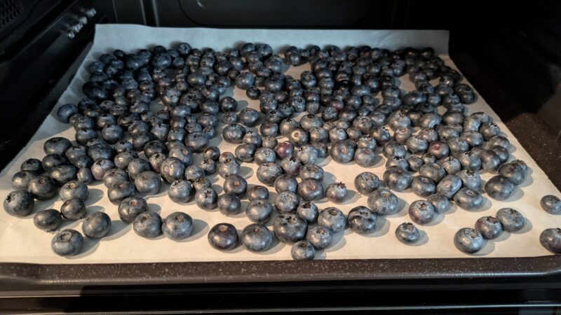 ブルーベリーをオーブンで乾燥させる