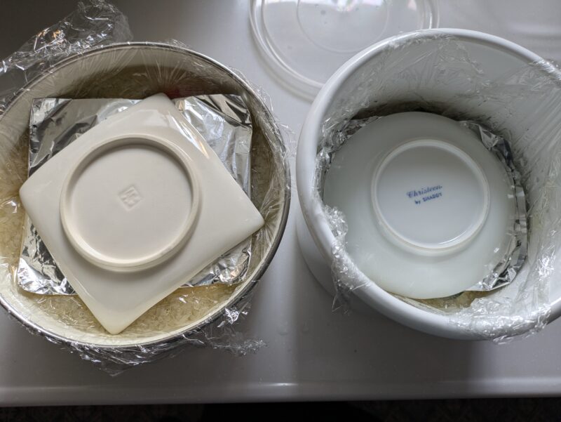 重石をのせた夏野菜のもち米漬け